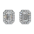 Classic Halo Solitaire Emerald Earrings | Velmé