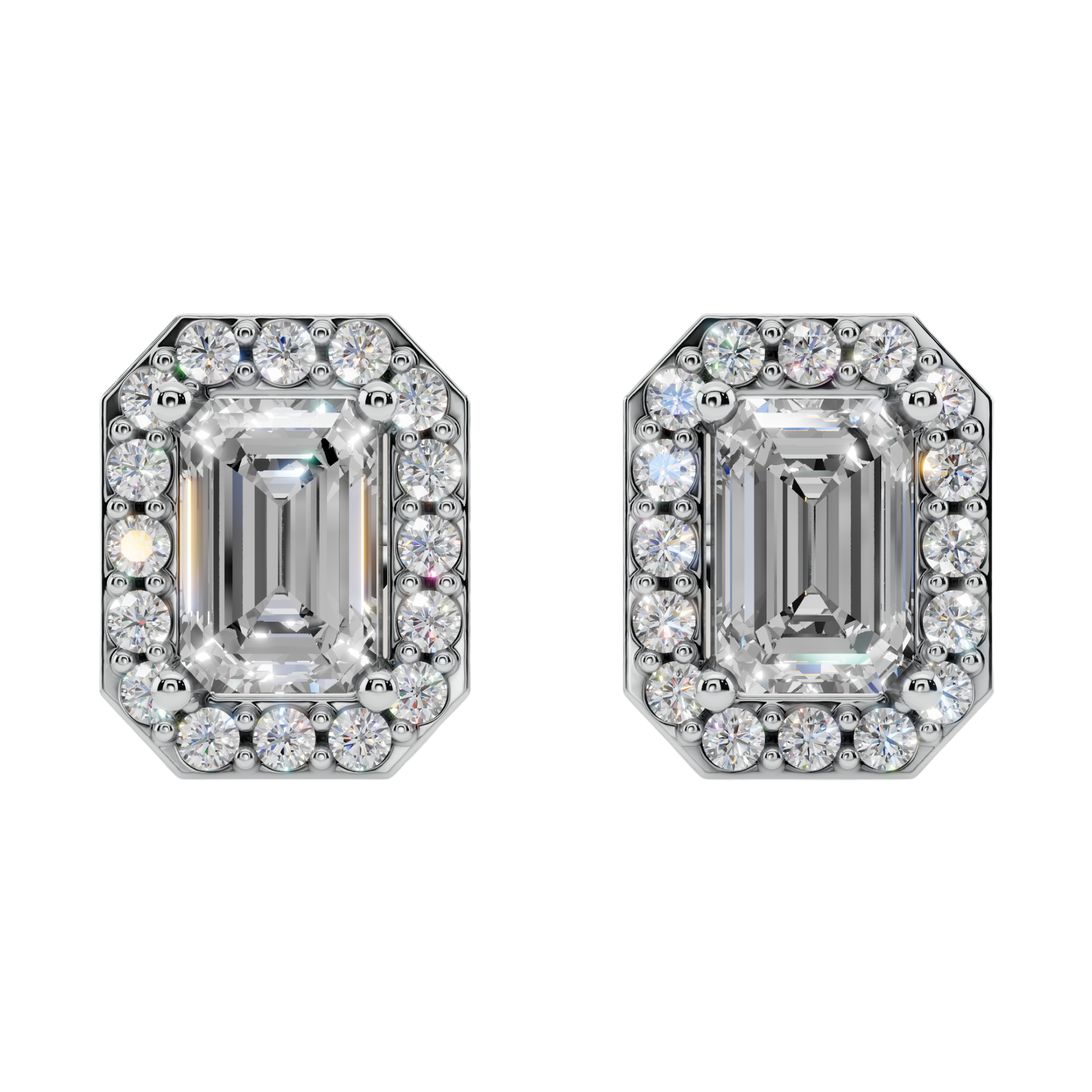 Classic Halo Solitaire Emerald Earrings | Velmé
