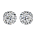 Classic Halo Solitaire Cushion Earrings | Velmé