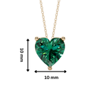 Green Heart Solitaire 925 Silver Necklace | Velmé