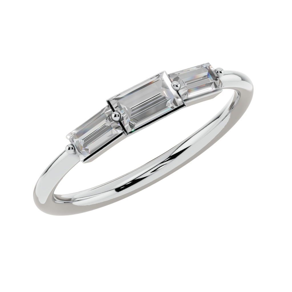 Trinity Baguette Light Ring | 925 Sterling Silver | Velmé