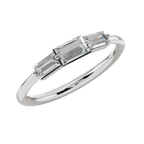 Trinity Baguette Light Ring | 925 Sterling Silver | Velmé