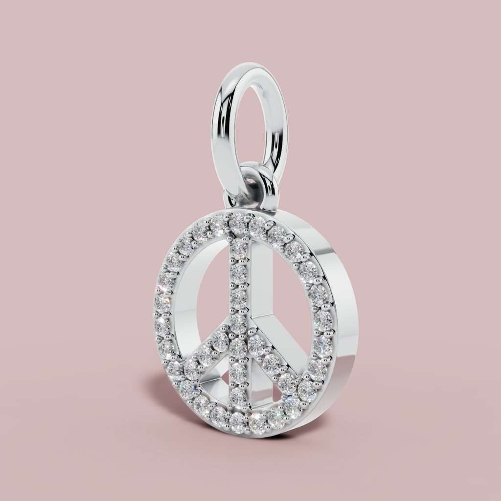 The Peace Sign Charm 925 Pure Silver Necklace My Store