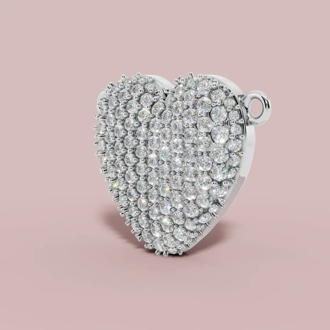 The Pave Heart 925 Pure Silver Necklace My Store