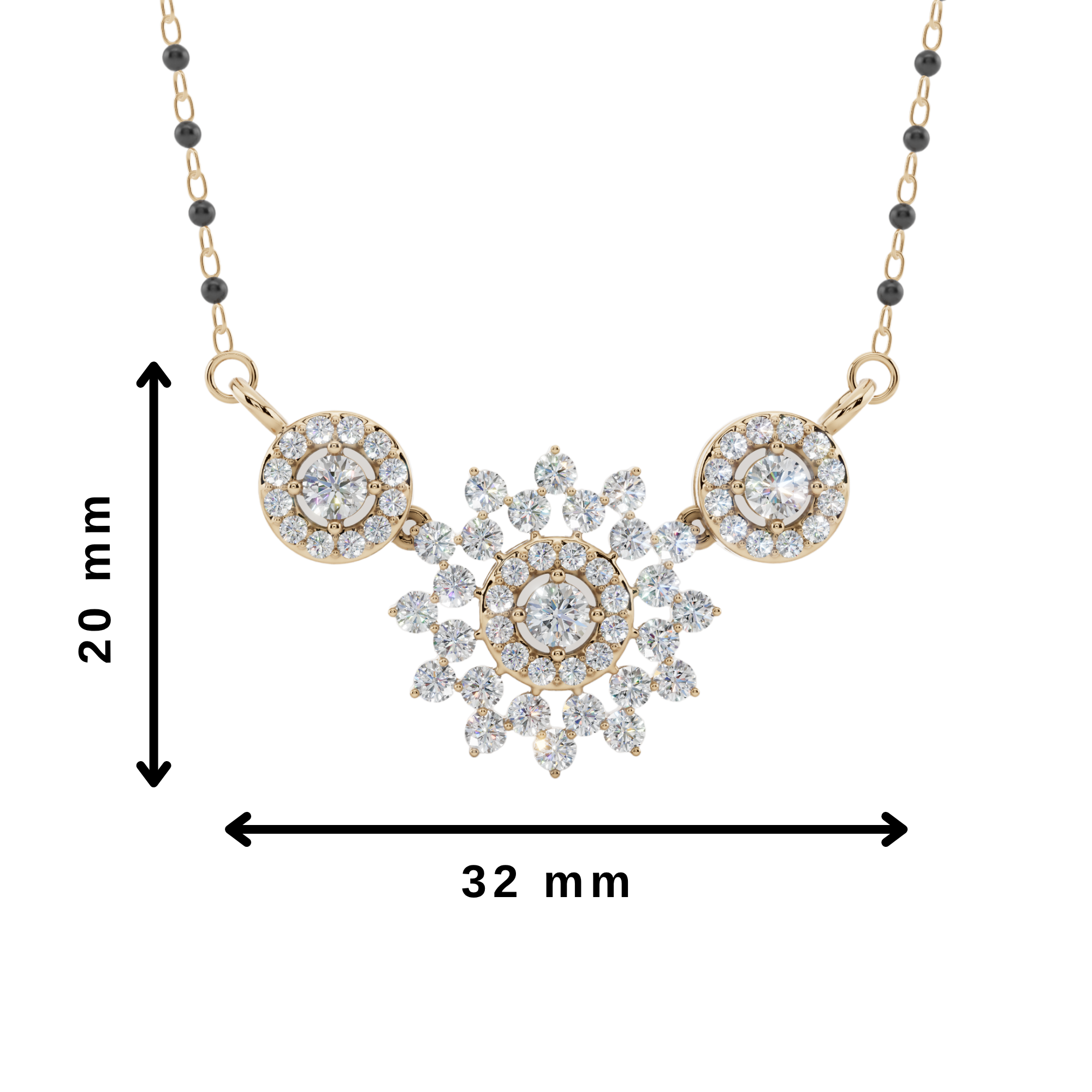 Snowflake Radiance 925 Silver Mangalsutra | Velmé