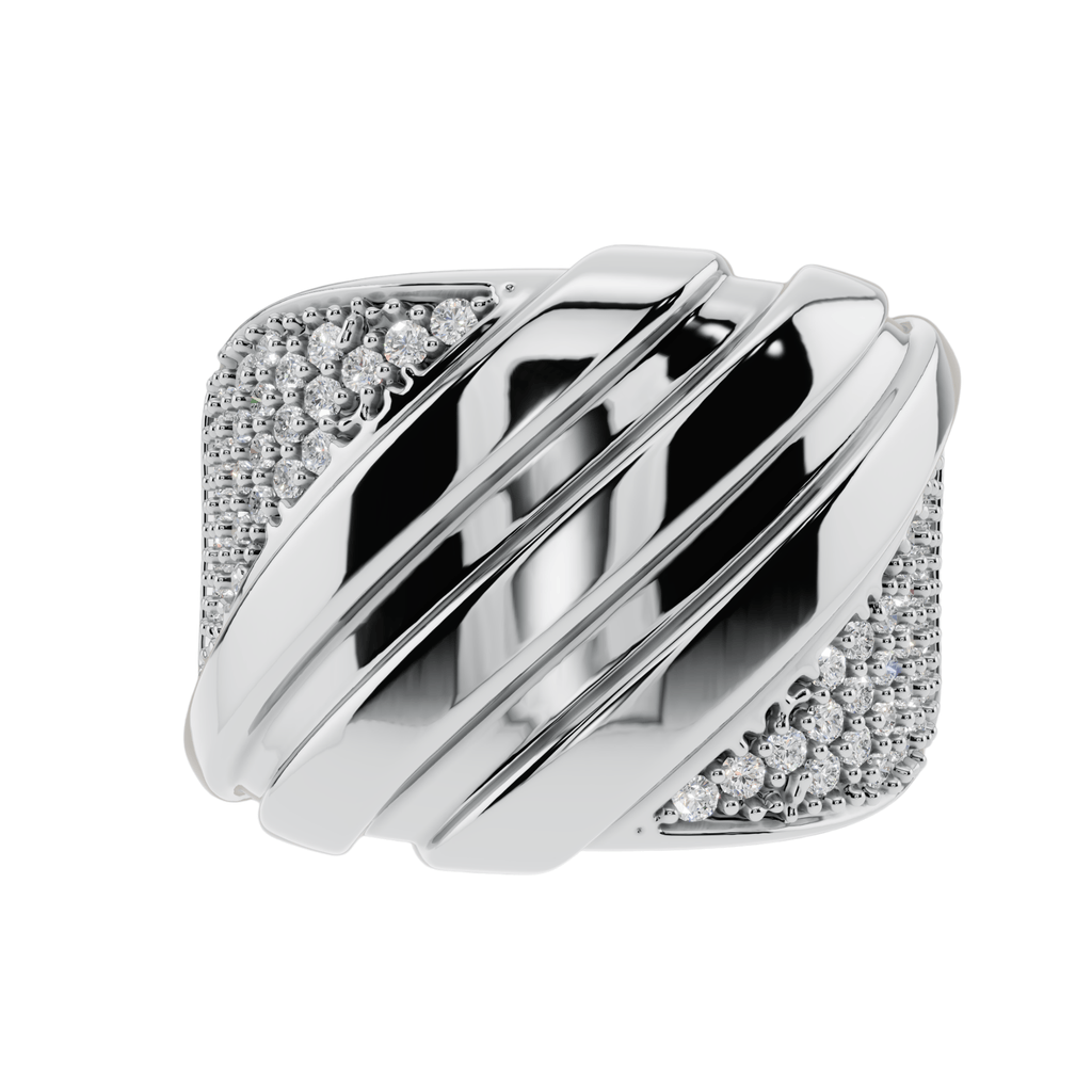 VELMÉ Apex 925 Silver Men’s Pavé Statement Ring | Velmé
