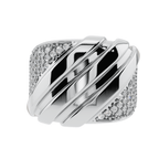 VELMÉ Apex 925 Silver Men’s Pavé Statement Ring | Velmé