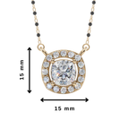 Aurora Halo Cushion 925 Silver Mangalsutra | Velmé