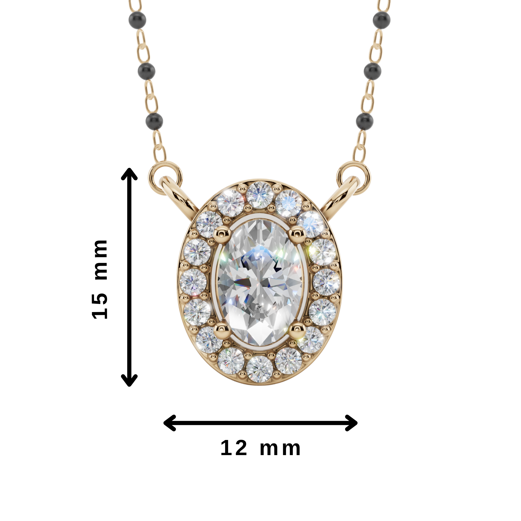 Elara Oval Halo 925 Mangalsutra | Velmé