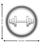 Dumbbell Strength 925 silver Rakhi/Pendant