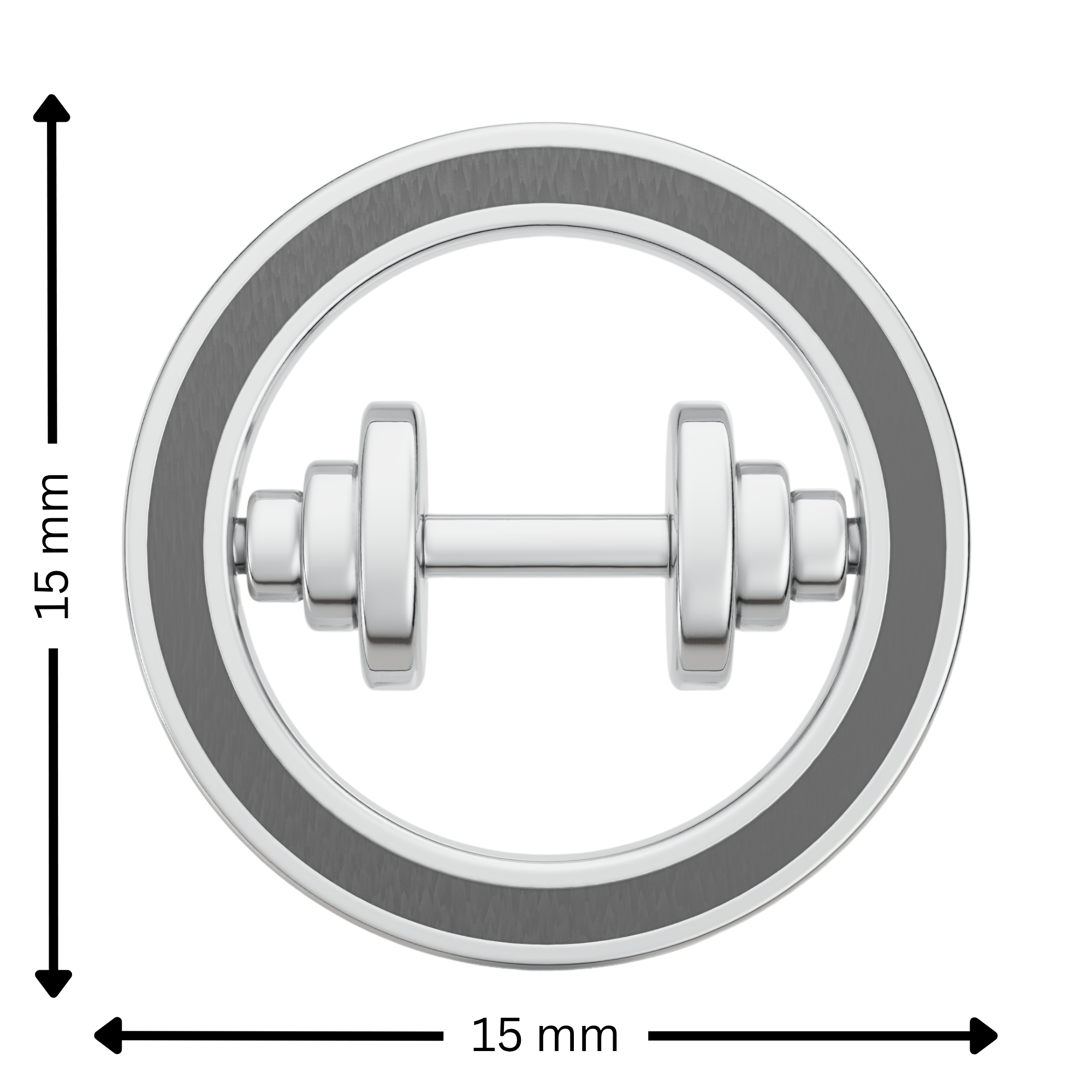 Dumbbell Strength 925 silver Rakhi/Pendant