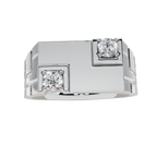 VELMÉ Duo 925 Silver Men’s Diamond-Style Statement Ring | Velmé