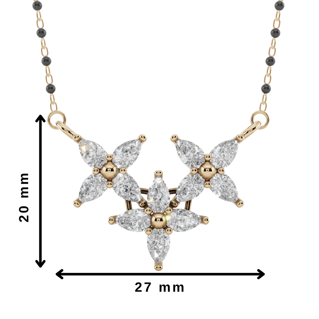 Blossom Trio 925 Silver Mangalsutra | Velmé