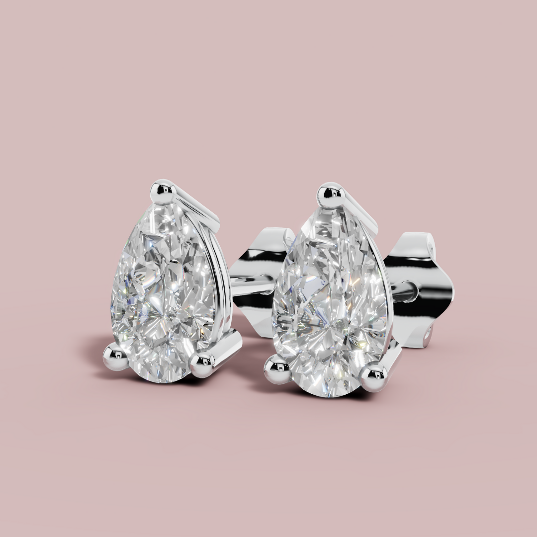 Classic Pear 925 Pure Silver Stud Earrings My Store