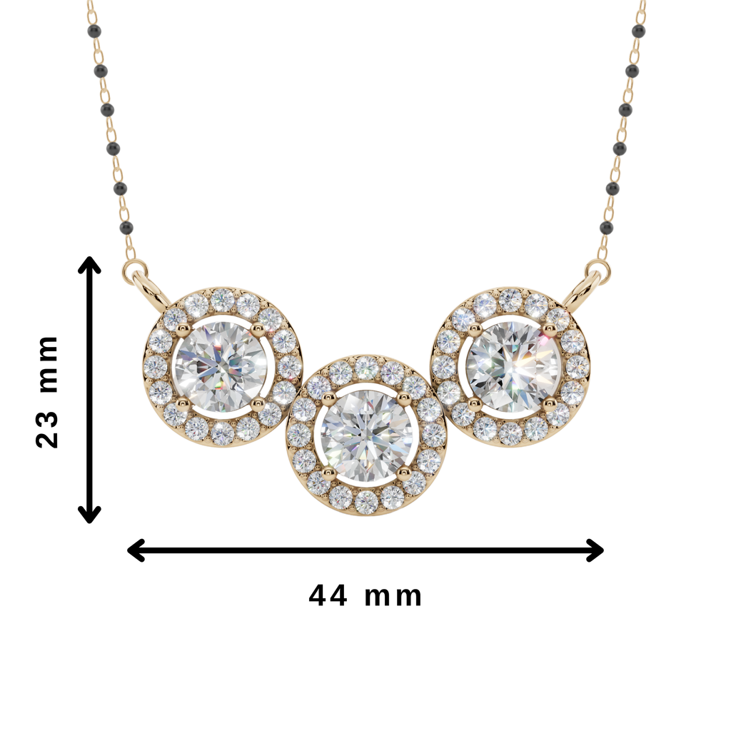 Trio Halo 925 Silver Mangalsutra | Velmé
