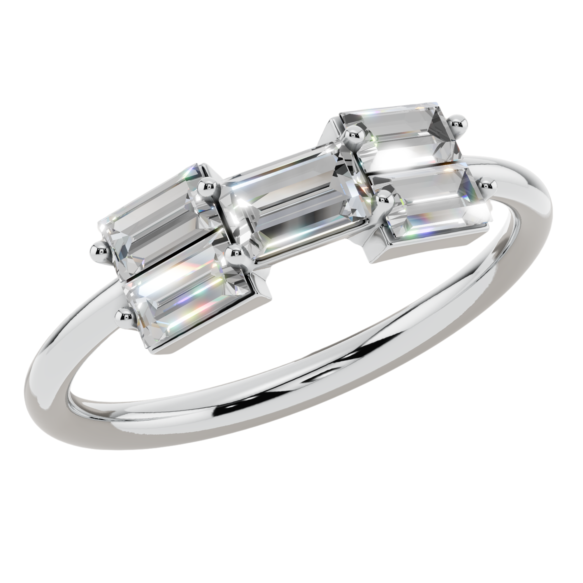 Linear Baguette Light Ring | 925 Sterling Silver | Velmé