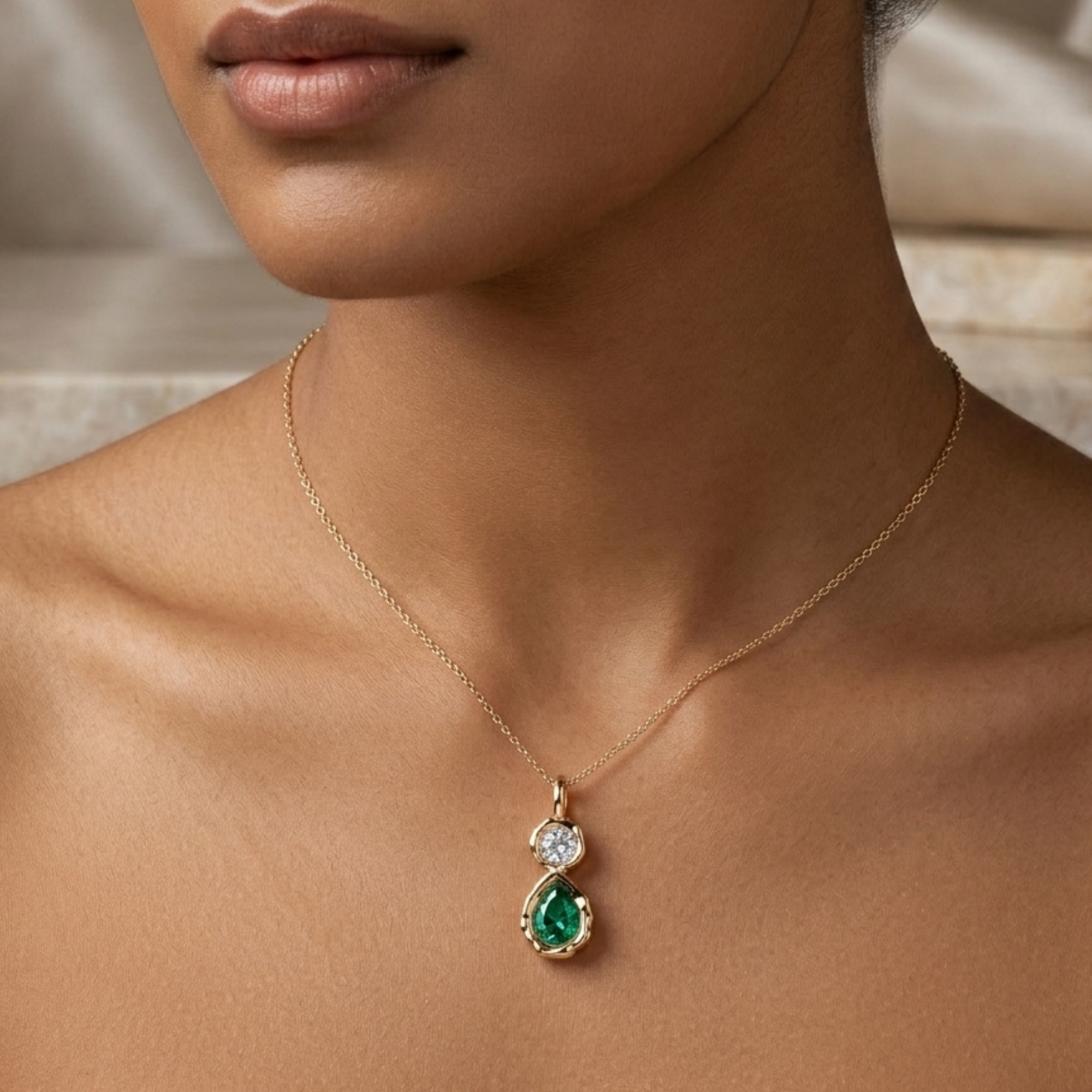 Emerald Dewdrop Pendant | Fluidé