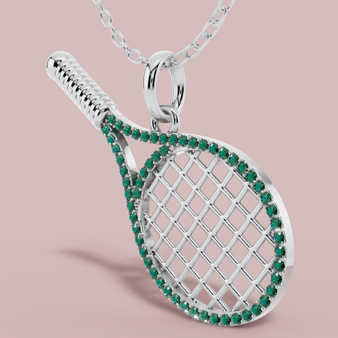 Winning Stroke Green 925 Pure Silver Necklace My Store