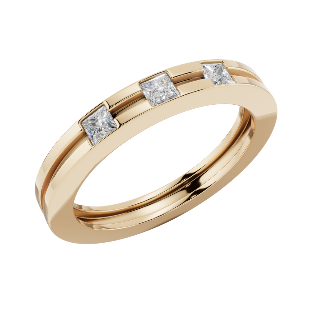 Trinity Princess Cut Men’s 925 Silver Ring | Velmé