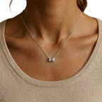Luxe Emerald-Cut Solitaire 925 Silver Necklace | Velmé