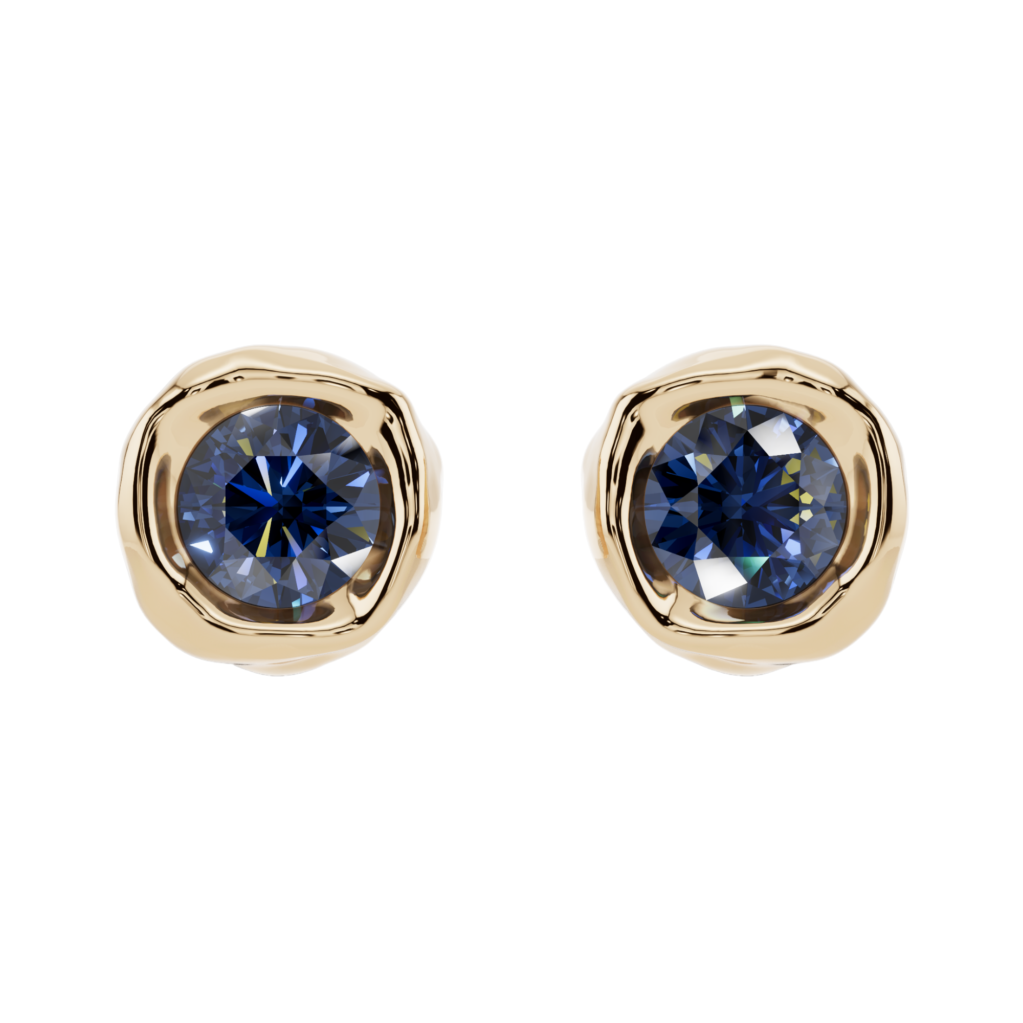 Classic Round Solitaire Fluide Earrings | Velmé