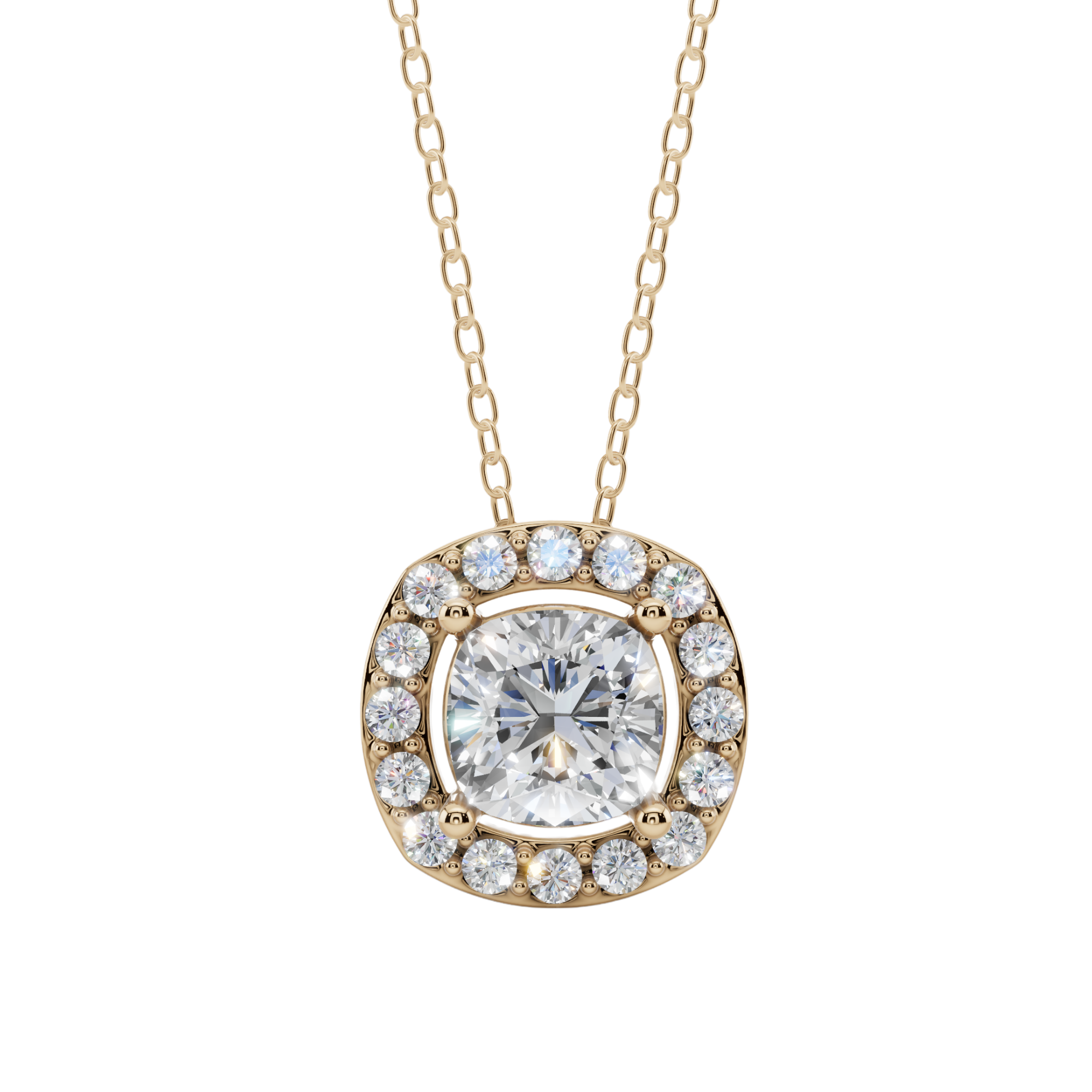 Halo Cushion Pendant Necklace| Velmé