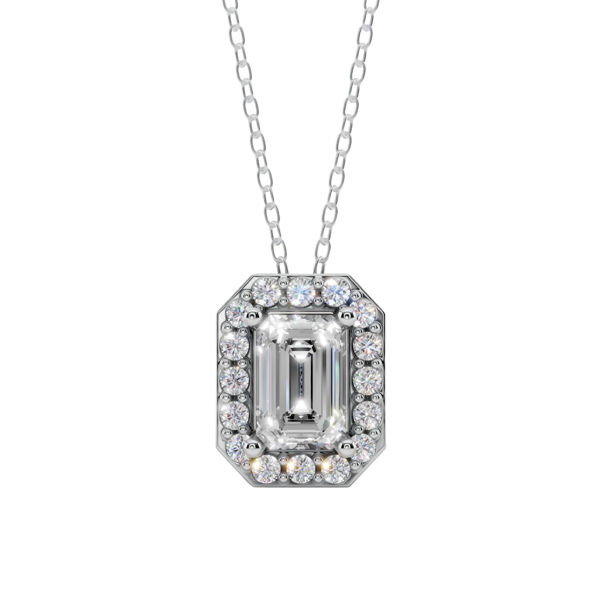Halo Emerald Pendant Necklace | Velmé