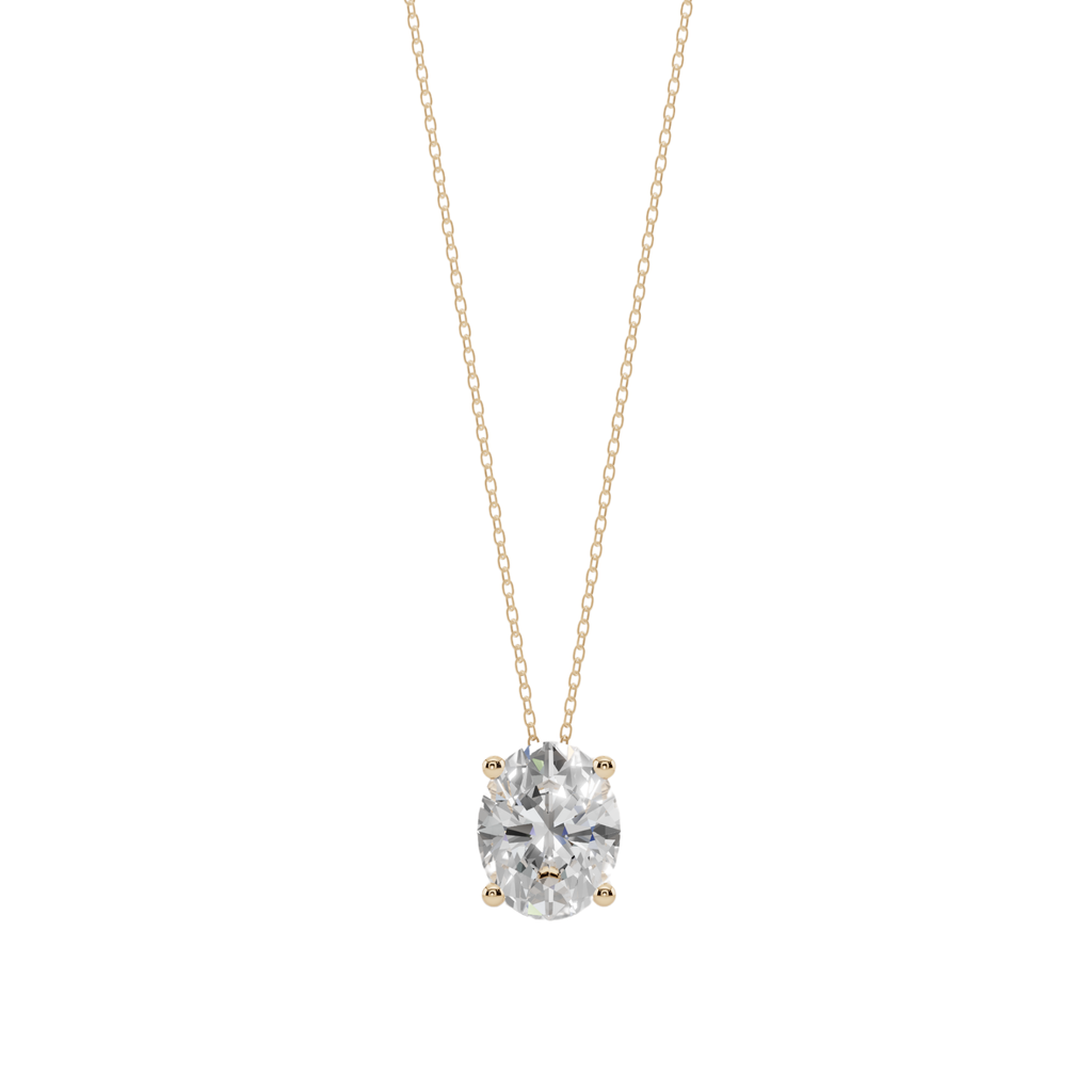 Radiant Oval Solitaire 925 Silver Necklace | Velmé