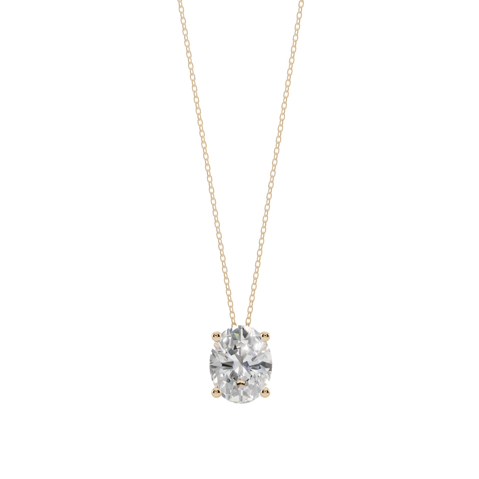 Radiant Oval Solitaire 925 Silver Necklace | Velmé