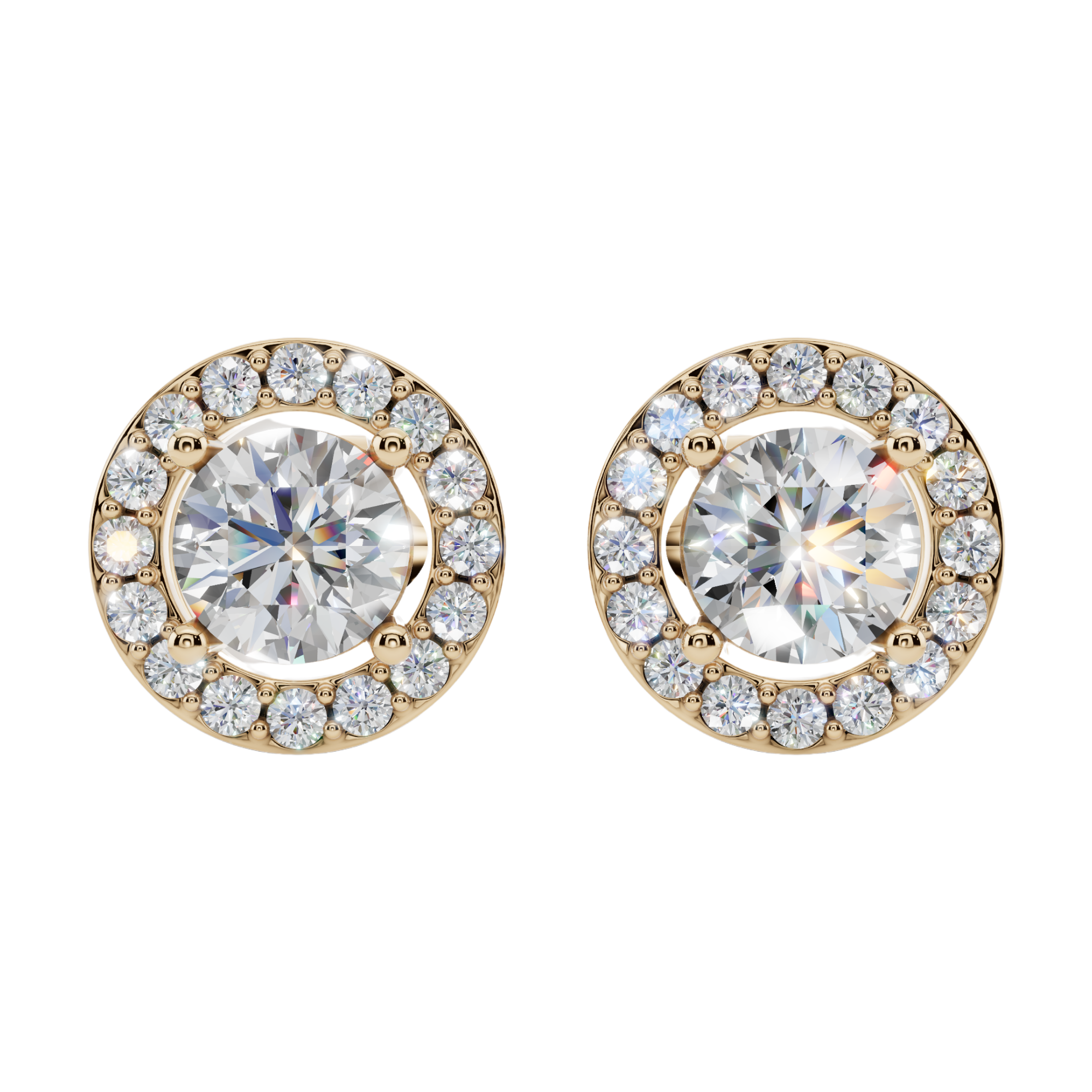 Classic Halo Solitaire Round Earrings | Velmé