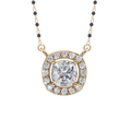 Aurora Halo Cushion 925 Silver Mangalsutra | Velmé