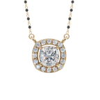 Aurora Halo Cushion 925 Silver Mangalsutra | Velmé