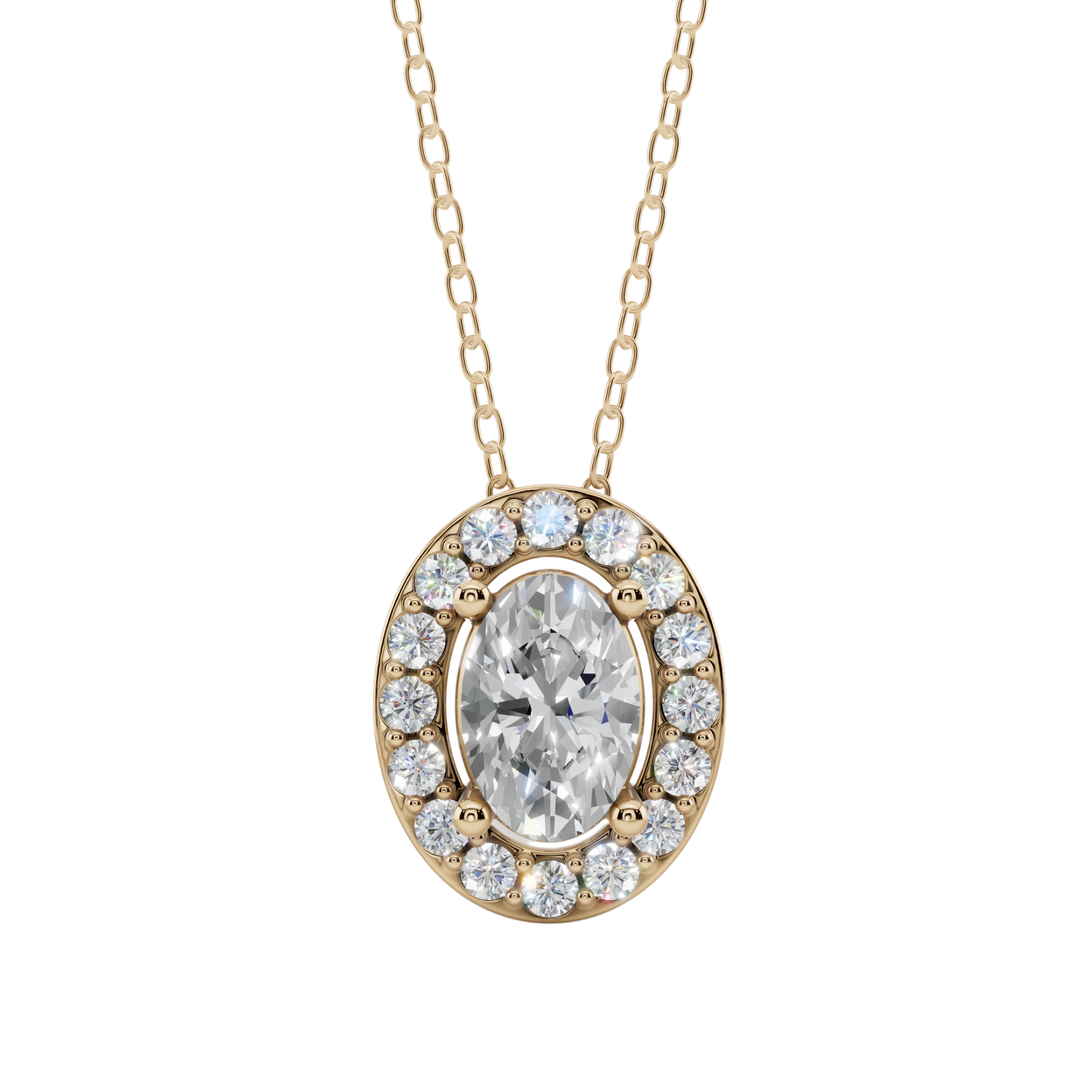Halo Oval Pendant Necklace  | Velmé