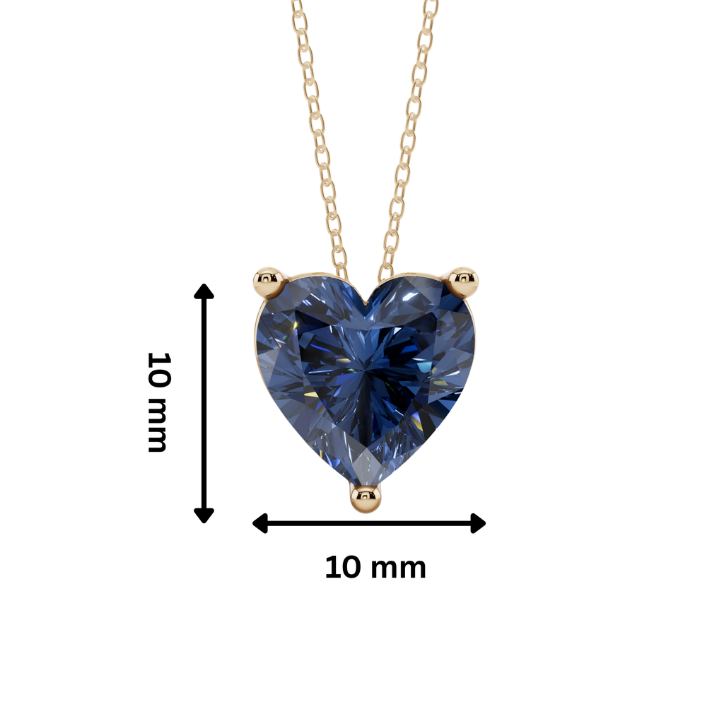 Blue Heart Solitaire 925 Silver Necklace | Velmé