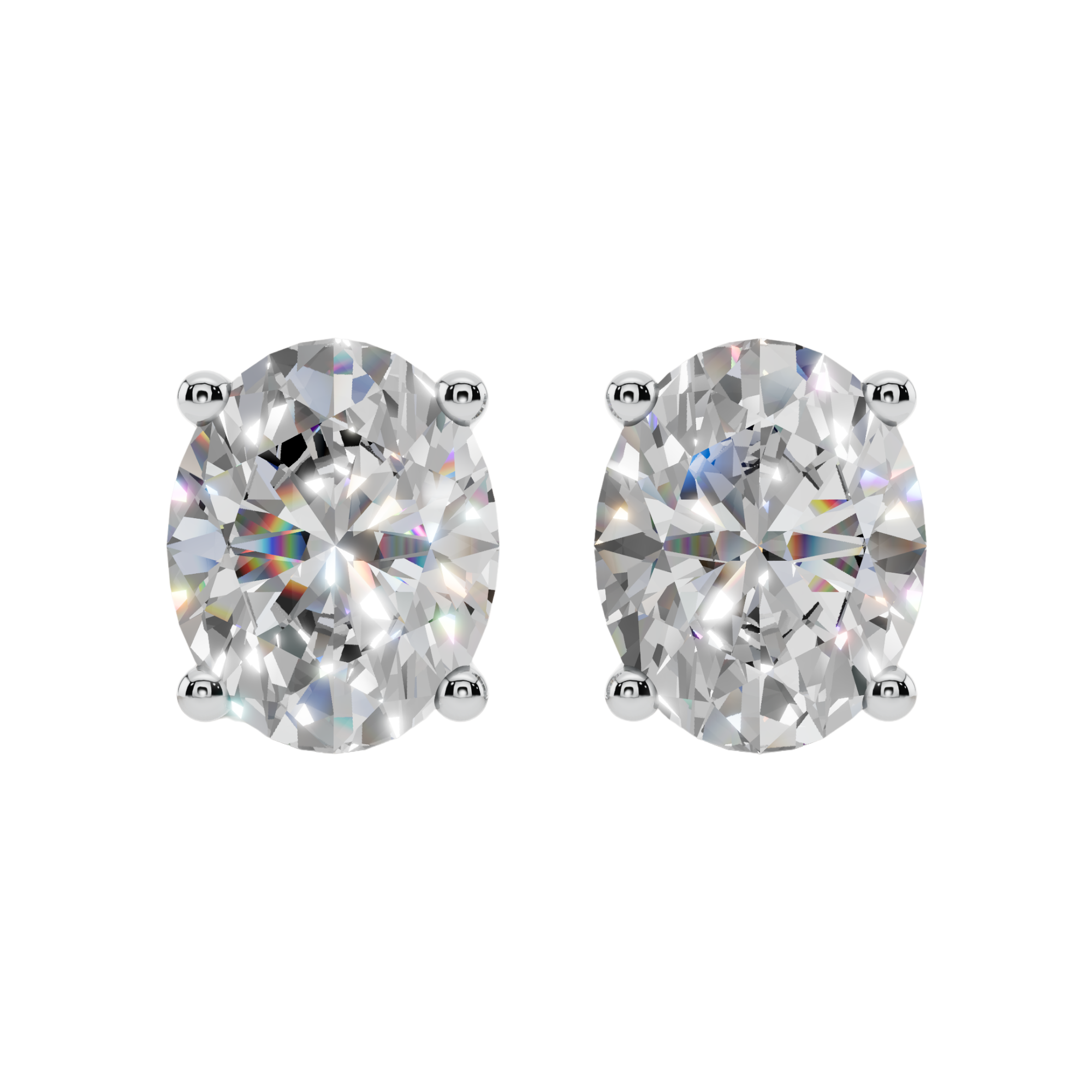 Sophisticated Oval Solitaire 925 Silver Studs | Velmé