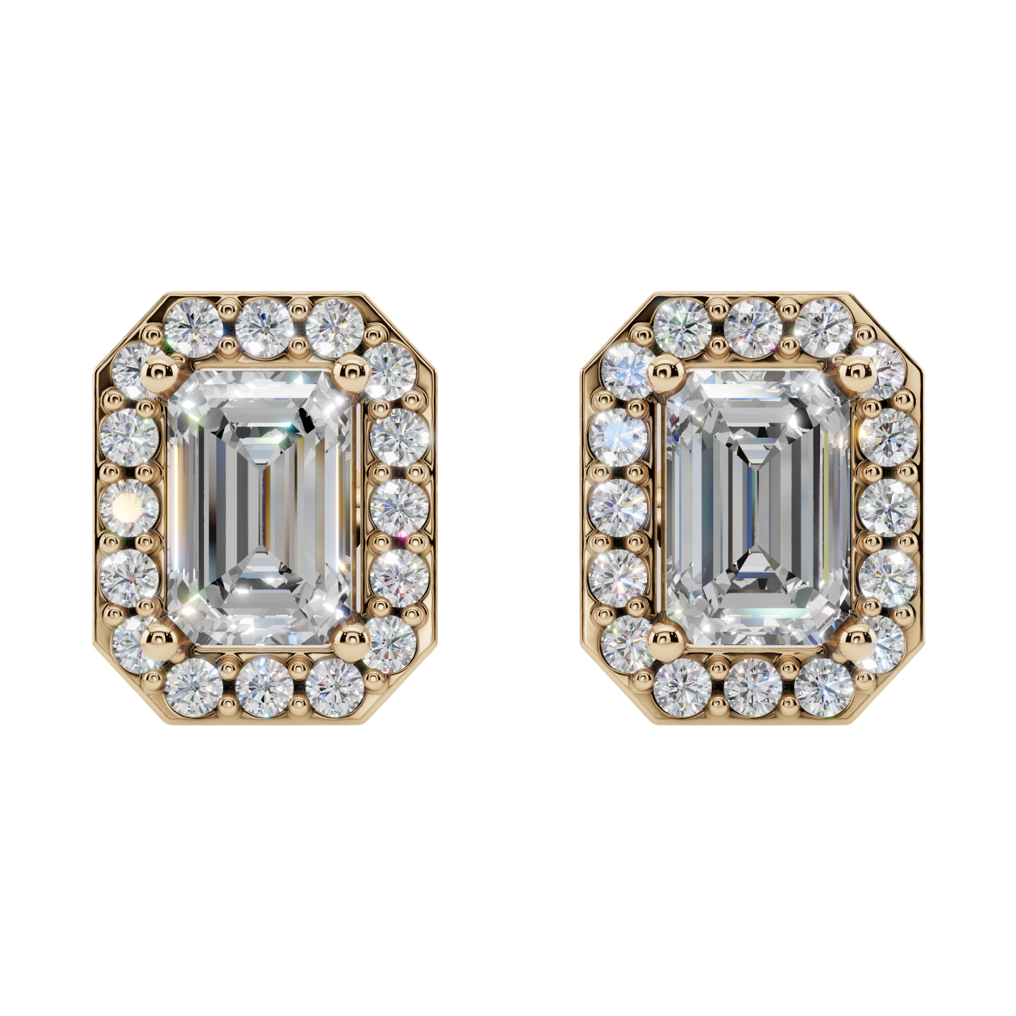 Classic Halo Solitaire Emerald Earrings | Velmé