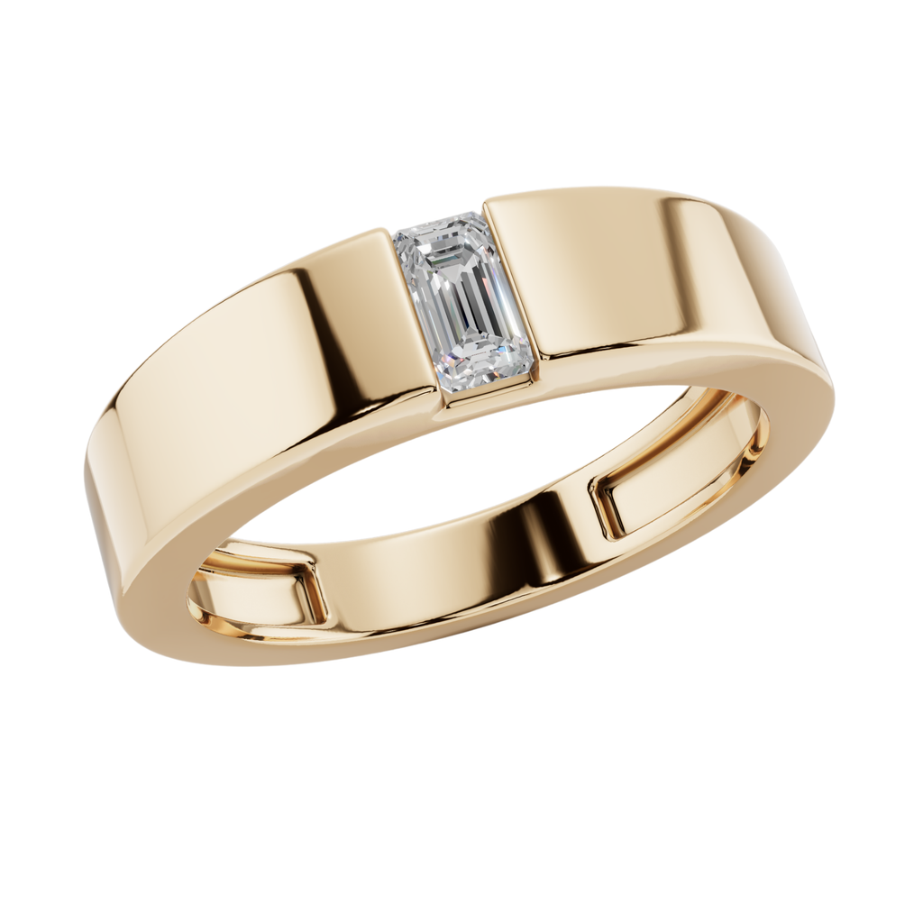 Elite Emerald Cut Men’s 925 Silver Ring | Velmé