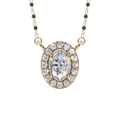 Elara Oval Halo 925 Mangalsutra | Velmé