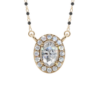 Elara Oval Halo 925 Mangalsutra | Velmé
