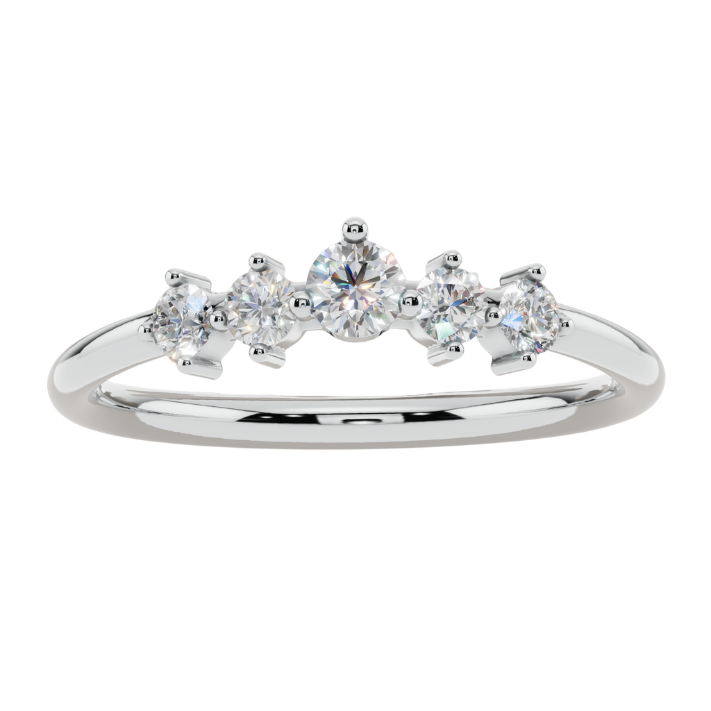 Aurora Five Stone Light Ring | 925 Sterling Silver | Velmé