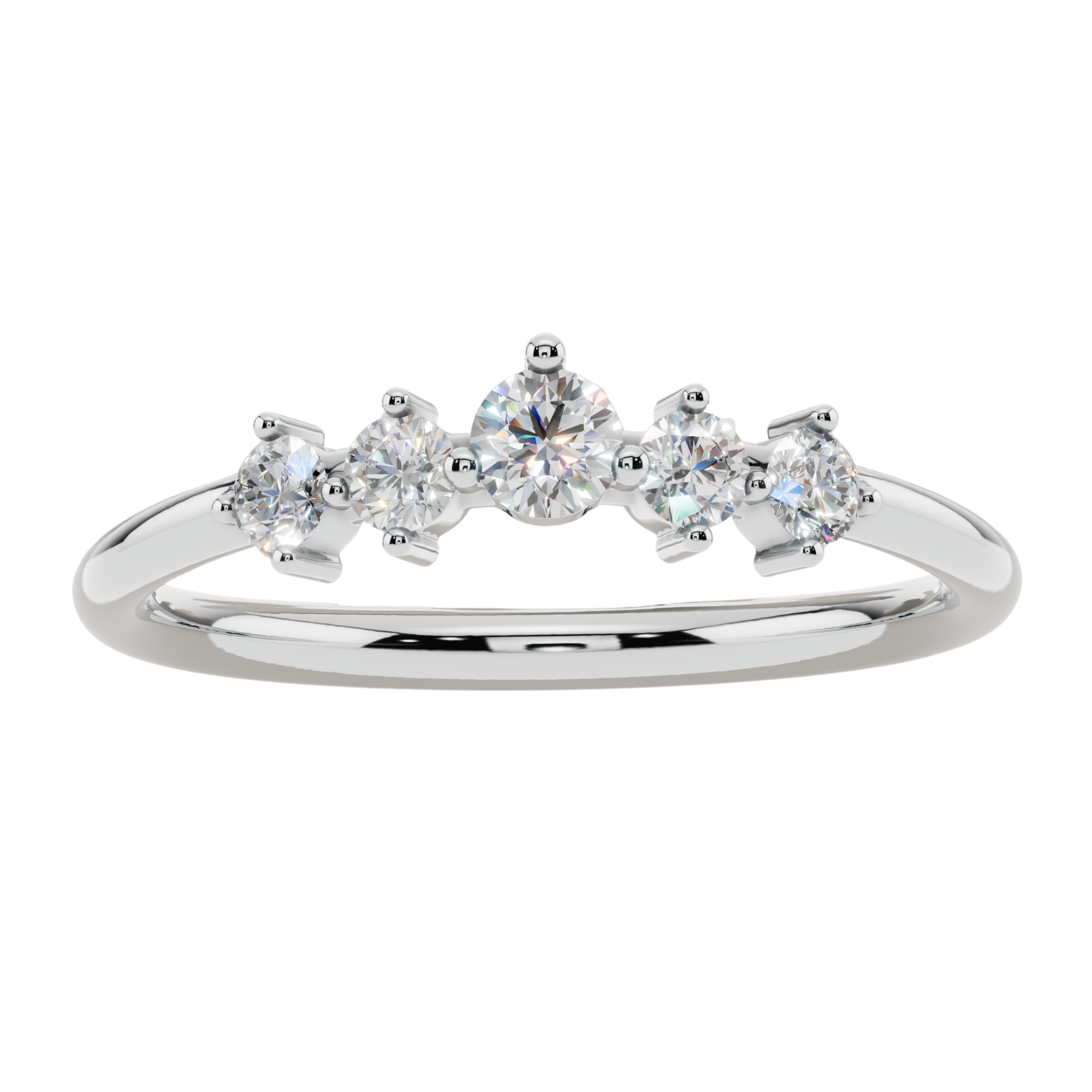 Aurora Five Stone Light Ring | 925 Sterling Silver | Velmé