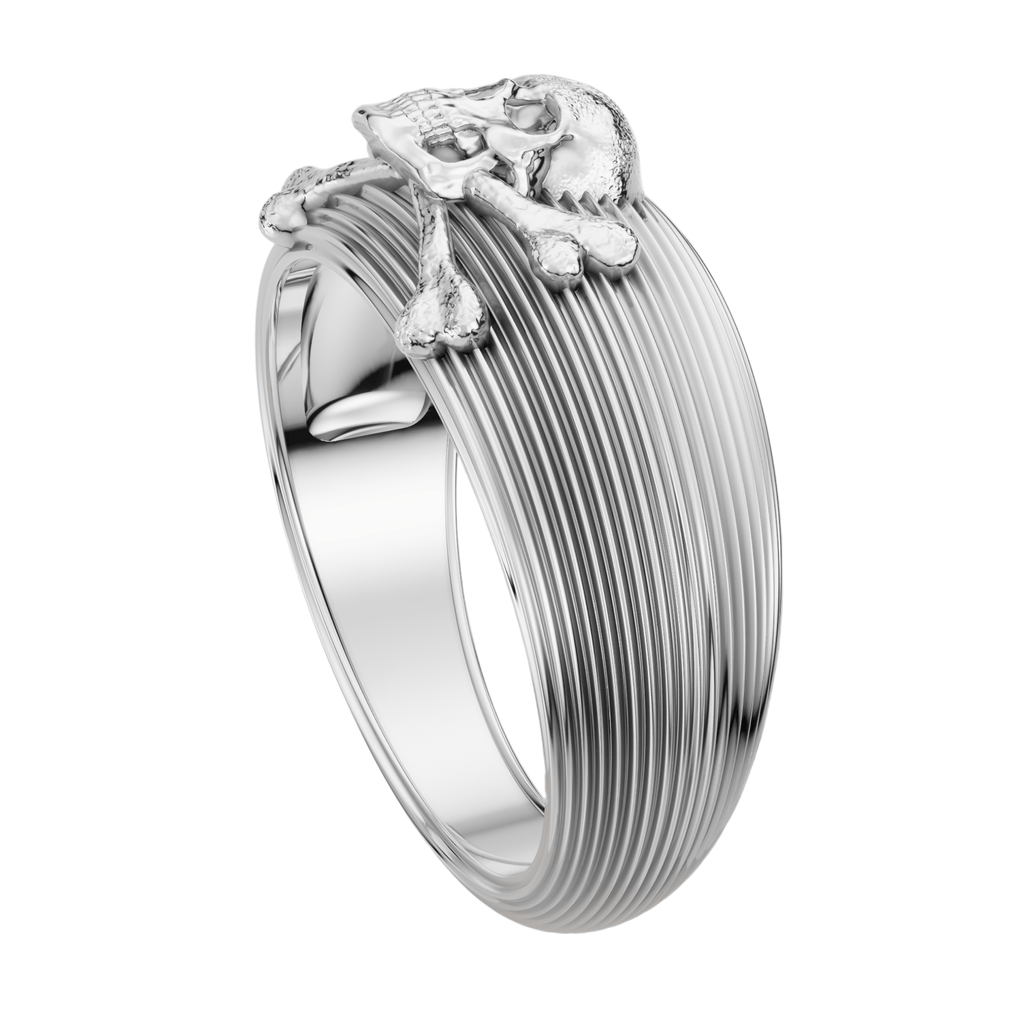 VELMÉ Skull & Crossbones 925 Silver Men’s Statement Ring | Velmé