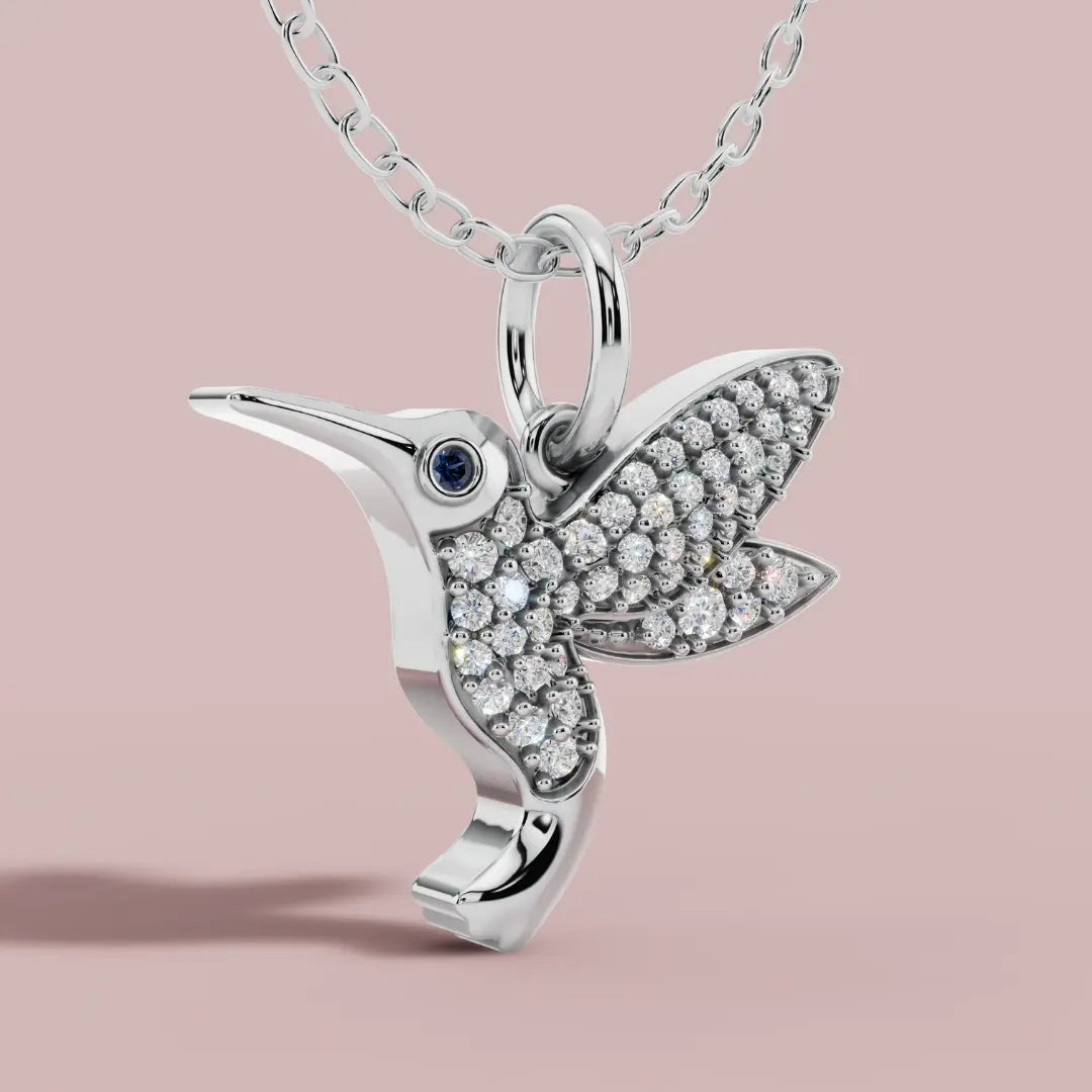 The Hummingbird Charm 925 Pure Silver Necklace My Store