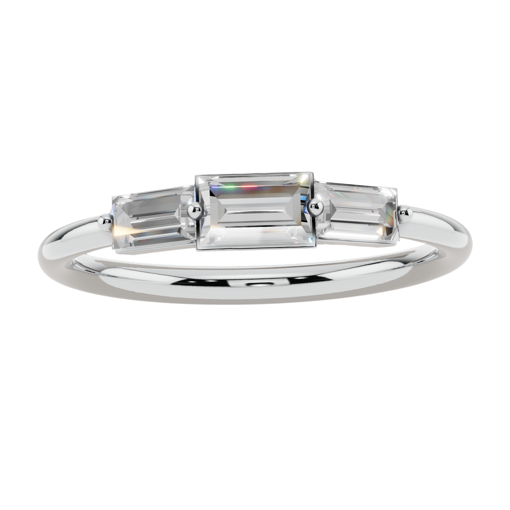 Trinity Baguette Light Ring | 925 Sterling Silver | Velmé