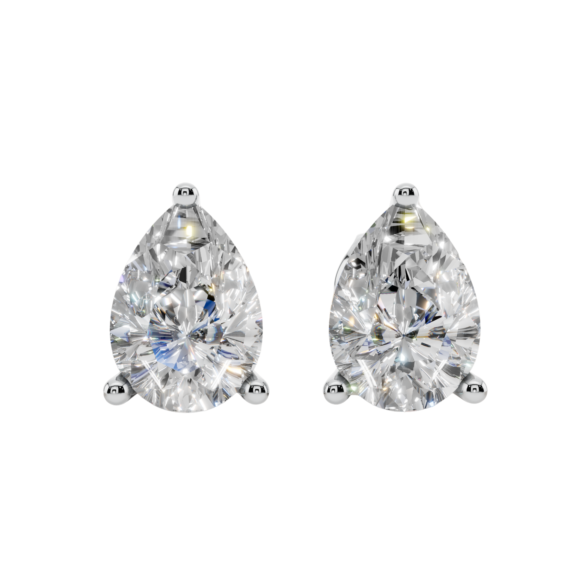 Graceful Pear Solitaire 925 Silver Studs | Velmé