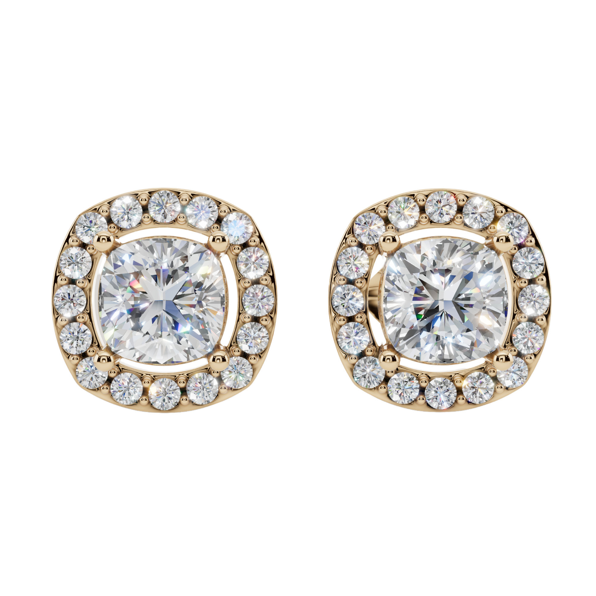 Classic Halo Solitaire Cushion Earrings | Velmé