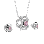 VELMÉ Pink Fiona Necklace Set | 925 Sterling Silver