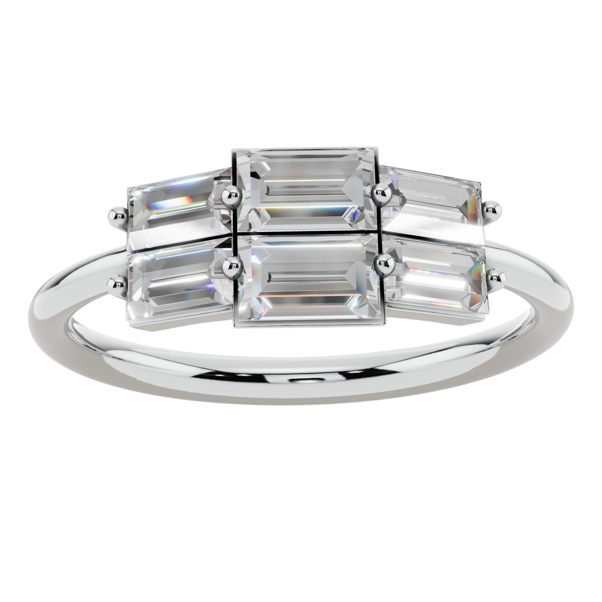 Radiant Baguette Light Ring | 925 Sterling Silver | Velmé