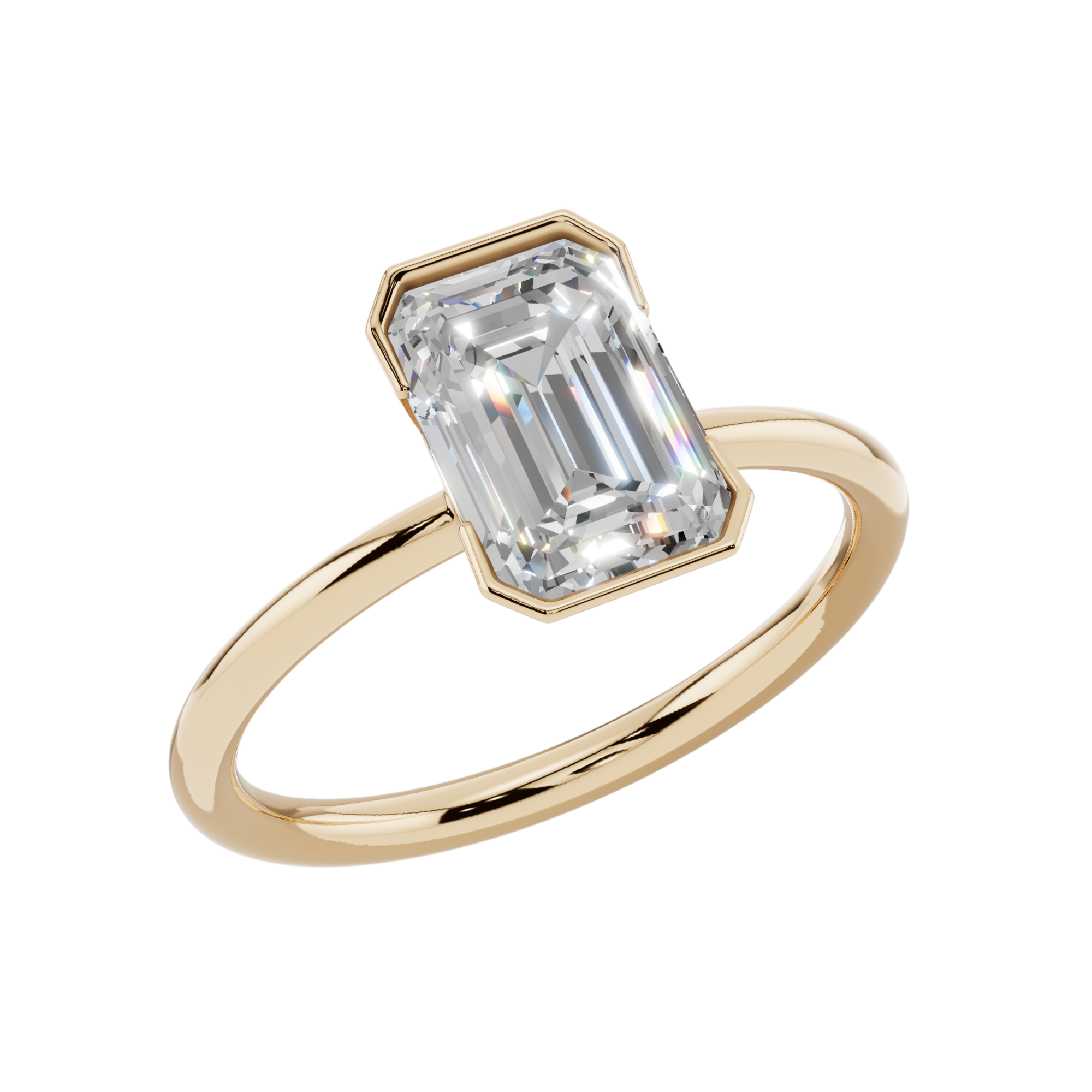 Timeless Emerald Solitaire 925 Silver Ring | Velmé