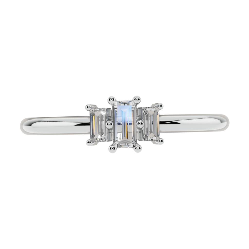 Trio Baguette Light Ring | 925 Sterling Silver | Velmé